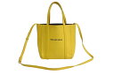 BALENCIAGA バレンシアガ エブリデイトート XXS 2WAY トートバッグ ハンドバッグ レザー イエロー ブラック 美品 中古 4b003304