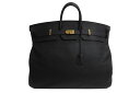 新品同様 HERMES エルメス スペシャルオーダー Haut a Courroies オータクロア 55 ハンドバッグ トゴ ブラック ゴールド金具 U刻印 ...