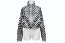 PRADA プラダ.トライアングルロゴ ナイロンパーカー ノーカラー ジャケット 29R115 ブラック ホワイト サイズ36 美品 中古 4b003877