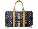 極美品 LOUIS VUITTON ルイヴィトン キーポル 45 ボストンバッグ M92640 モノグラム マルチカラー ブラック 村上隆 中古 4b004097