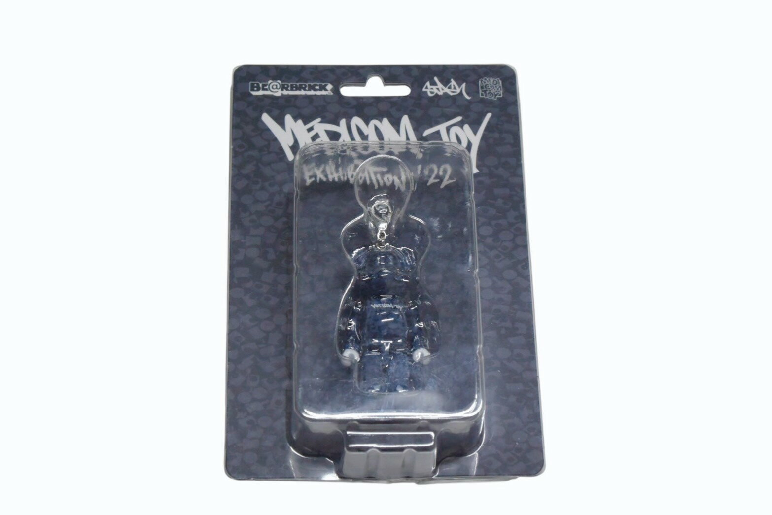 新品未使用 BE@RBRICK キーホルダー キーチャーム MEDICOM TOY EXHIBITION’22 メディコムトイ エキシヴィジョン'22 ネイビー 中古 4b004135