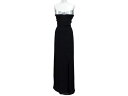極美品 Mugler ミュグレー structured strapless maxi dress ストラクチャードストラップレスマキシドレス ブラック シルバー...