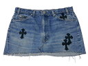 新品未使用 CHROME HEARTS クロムハーツ × Levi's リーバイス セメタリークロスパッチ デニムミニスカート サイズ29 9パッチ 中古 4b004572