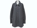 極美品 CHROME HEARTS クロムハーツ ROLA ローラ ウール長袖シャツ サイズM クロスボールボタン シルバー925 グレー 中古 4b004595