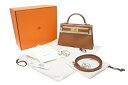 新品未使用 エルメス HERMES W刻印 ミニケリー2 ゴールド アリゲーター 外縫 2WAY ショルダーバッグ 中古 4b004786