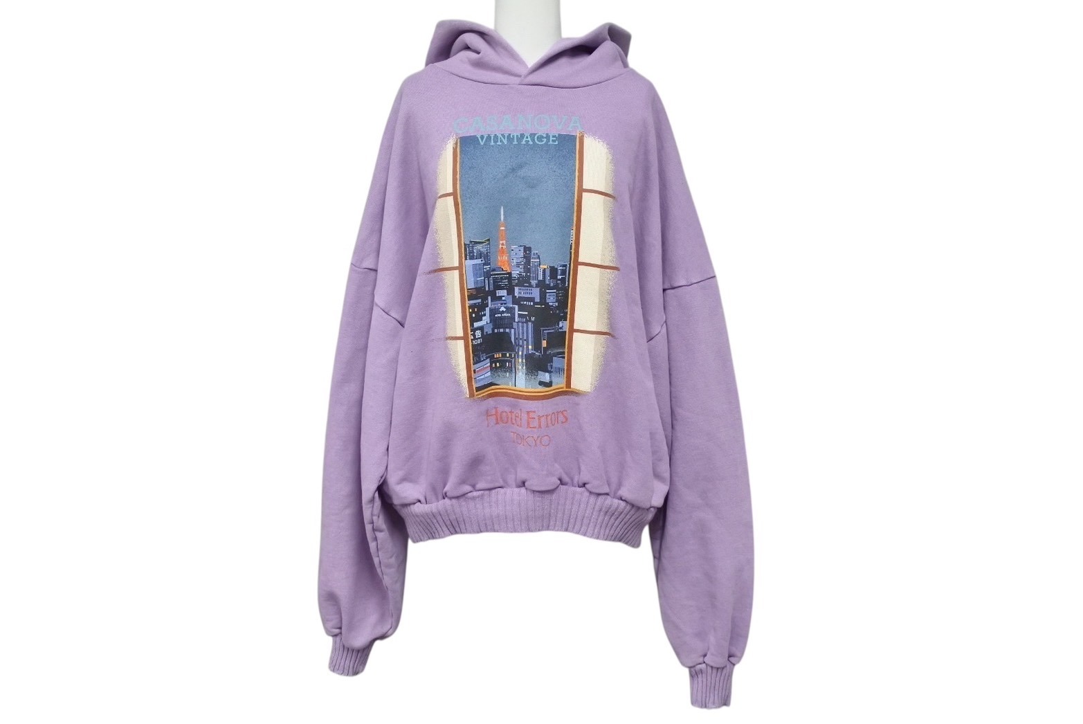 新品同様品 HOUSEOFERROS ハウスオブエラー CASNAOVA VINTAGE カサノヴァヴィンテージ コラボ TOKYO パーカー パープル サイズM 中古 4b004564