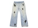 CHROME HEARTS クロムハーツ クロスパッチ デニム パンツ リーバイス LEVI`S 517 オーダー サイズ34 ブルー 美品 中古 4b005057