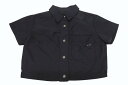 CHROME HEARTS クロムハーツ クロスパッチ付き クロスボールボタン ナイロン半袖シャツ ブラック サイズXS 美品 中古 4b005692