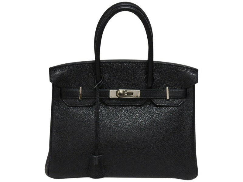 極美品 HERMES エルメス バーキン30 ハンドバッグ トゴ ブラック シルバー金具 T刻印 中古 4b006134のサムネイル