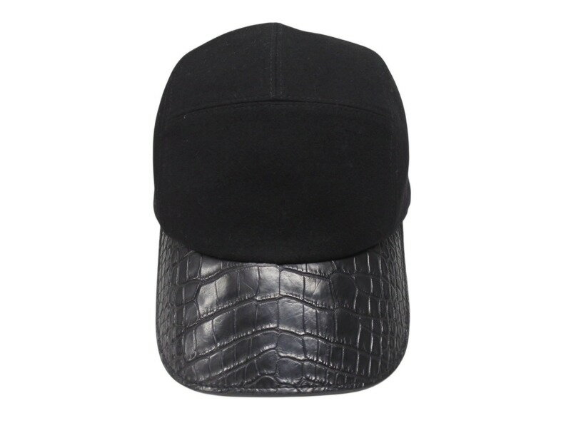 極美品 HERMES エルメス キャップ 希少 ブラック カシミヤ ワニ革 クロコダイル サイズ58 中古 4b006917