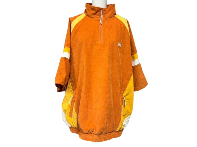 KITH キース コーデュロイ ハーフジップ 半袖トラックジャケット SS2022 RN140659 オレンジ コーデュロ..
