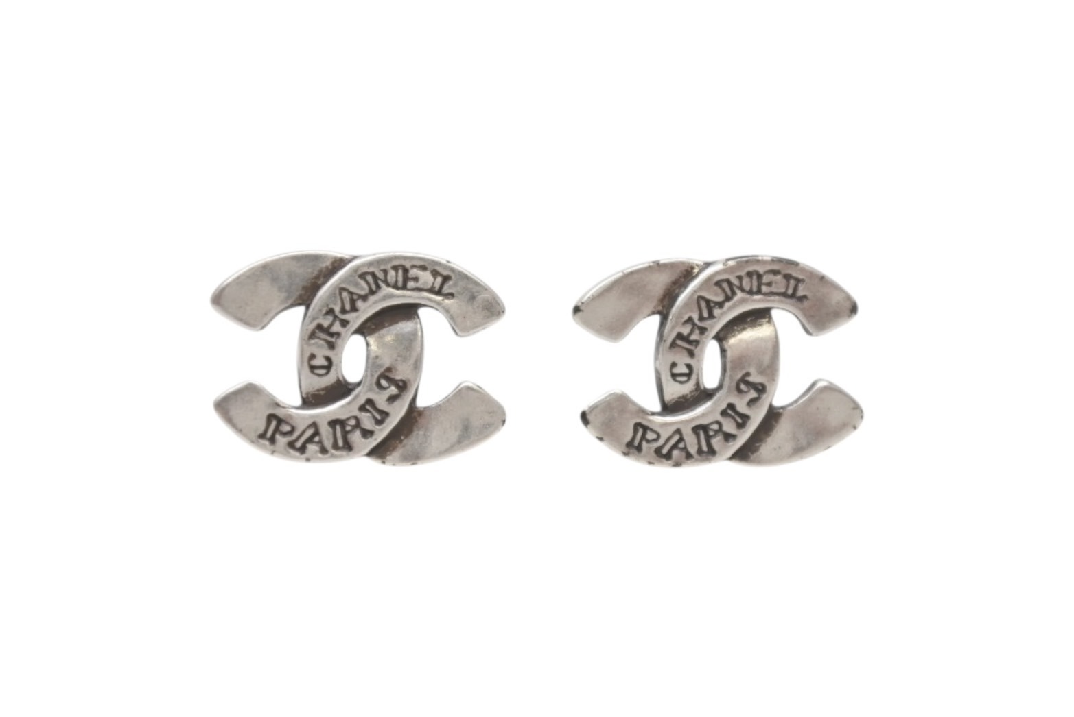 乐天商城 - 極美品 CHANEL シャネル Coco Mark ココマーク ピアス 99A 刻印 1.7g シルバー カラー アクセサリー 中古 4b006458