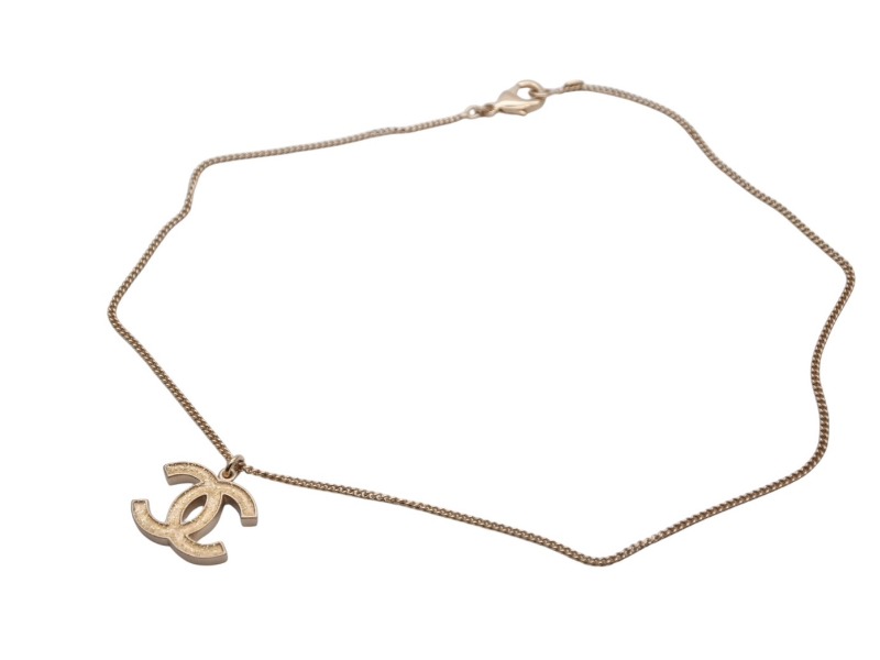 CHANEL シャネル ココマーク グリッター ネックレス 重量約7.9g 10A刻印 全長約47cm ゴールド メタル 美品 中古 4b0064327