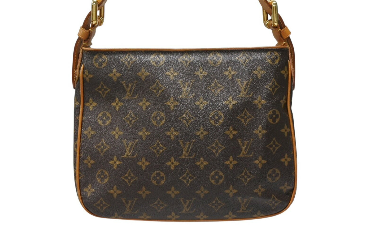 LOUIS VUITTON ルイヴィトン ハドソンGM ワンショルダーバッグ M40045 ブラウン PVC レザー ゴールド金具 良品 中古 4b007446