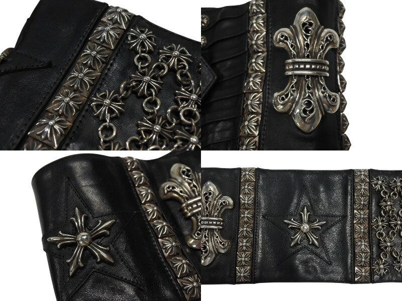 CHROME HEARTS ������ϡ��� �����ԥ���٥�� ���� BS�ե쥢 ������ �����ˡ������� �������ܡ��� ������󥬡� �쥶�� ����С�925 �֥�å� ���� ��� 4b004779