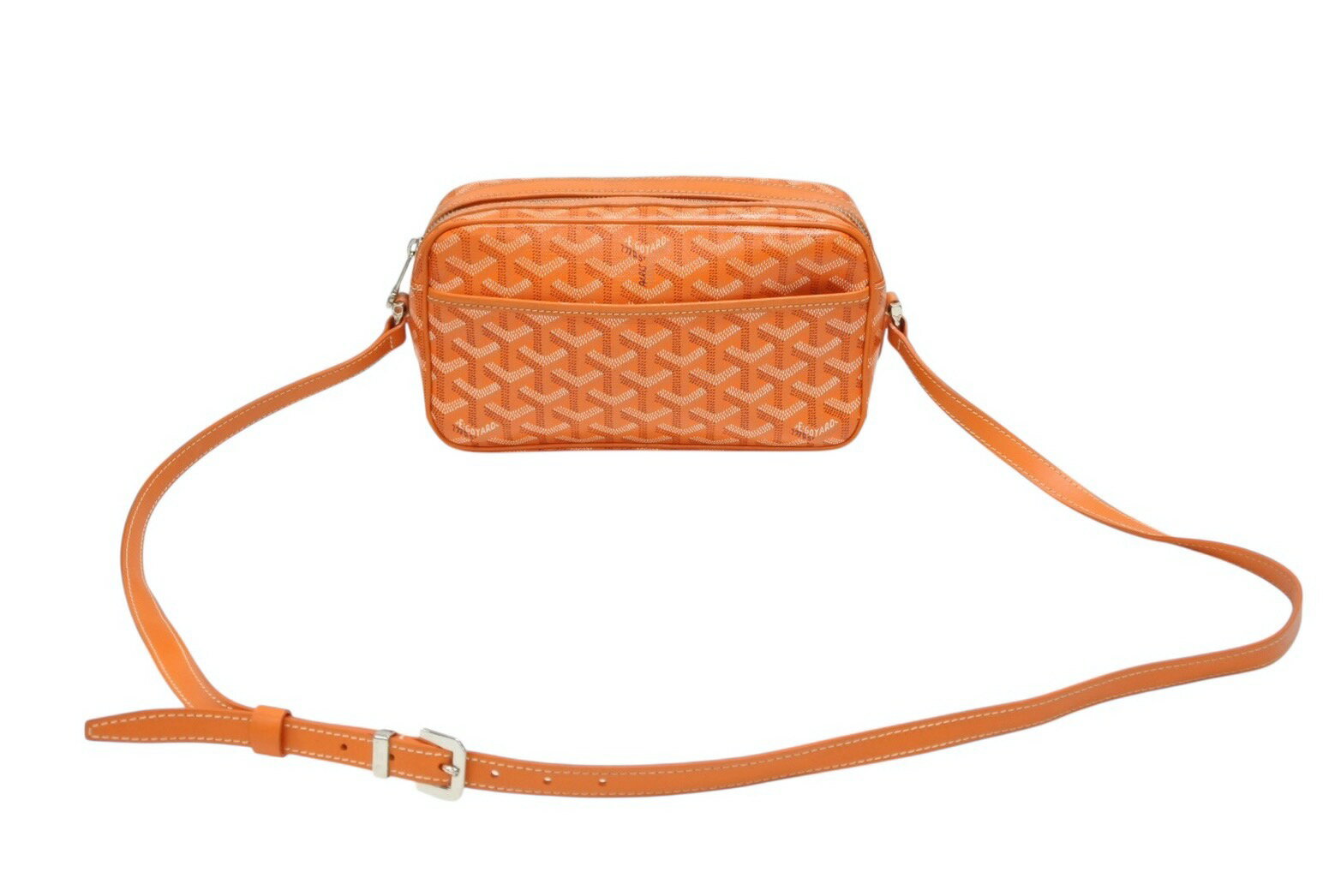 極美品 GOYARD ゴヤール カップヴェールPM ショルダーバッグ オレンジ PVC レザー シルバー金具 中古 4b008005