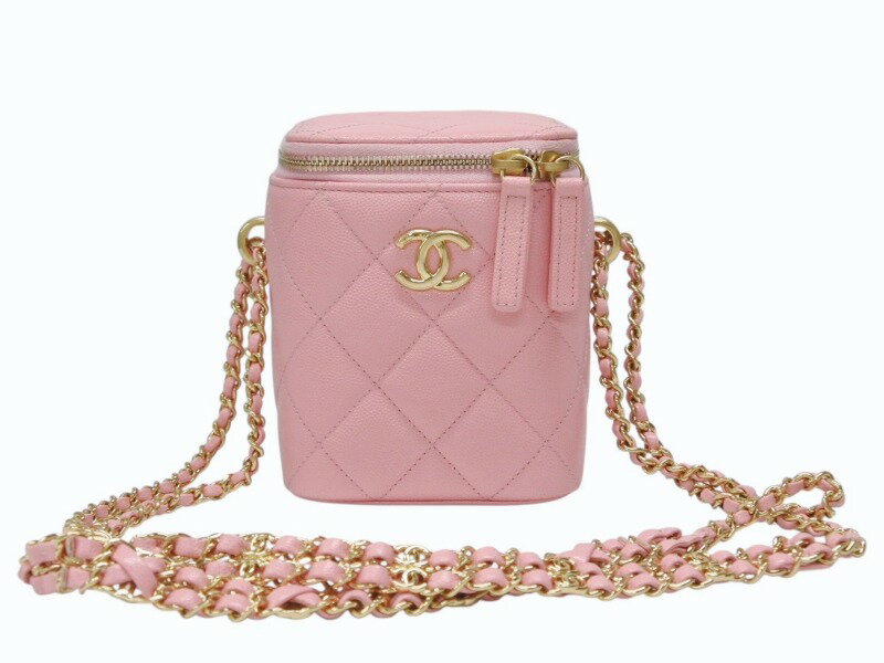 CHANEL BEAUTE ♡ミニバニティ♡ シャネル ミニチェーンバニティ ピンク レディース ラムスキン