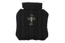 極美品 CHROME HEARTS クロムハーツ スモールCHクロス装飾 湯たんぽカバー CHクロスパッチ カシミヤ ブラック ...