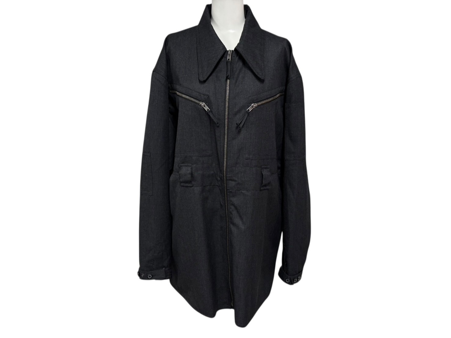 Rakuten - 極美品 Maison Margiela メゾン マルジェラ 22SS ジップアップジャケット S50AM0557 サイズ52 グレー ウール 中古 4b009017