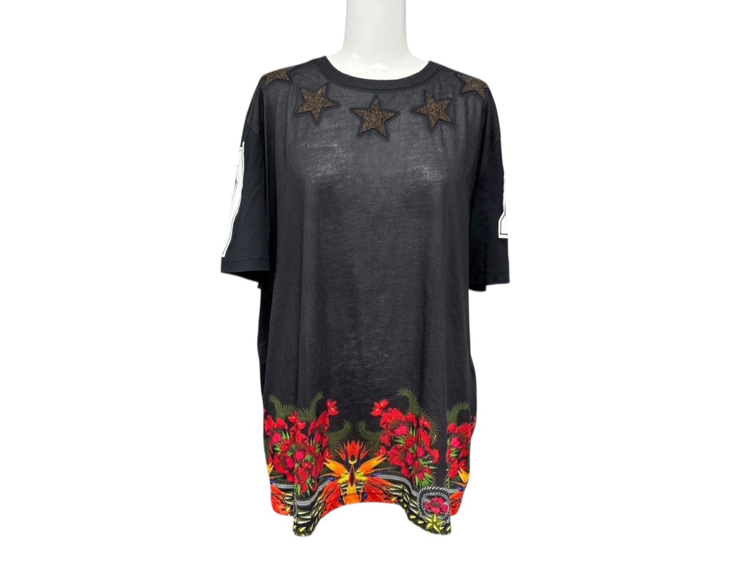 Rakuten - Givenchy ジバンシー 半袖Tシャツ マルチカラー 刺繍 ブラック コットン サイズXS 美品 中古 4b008751