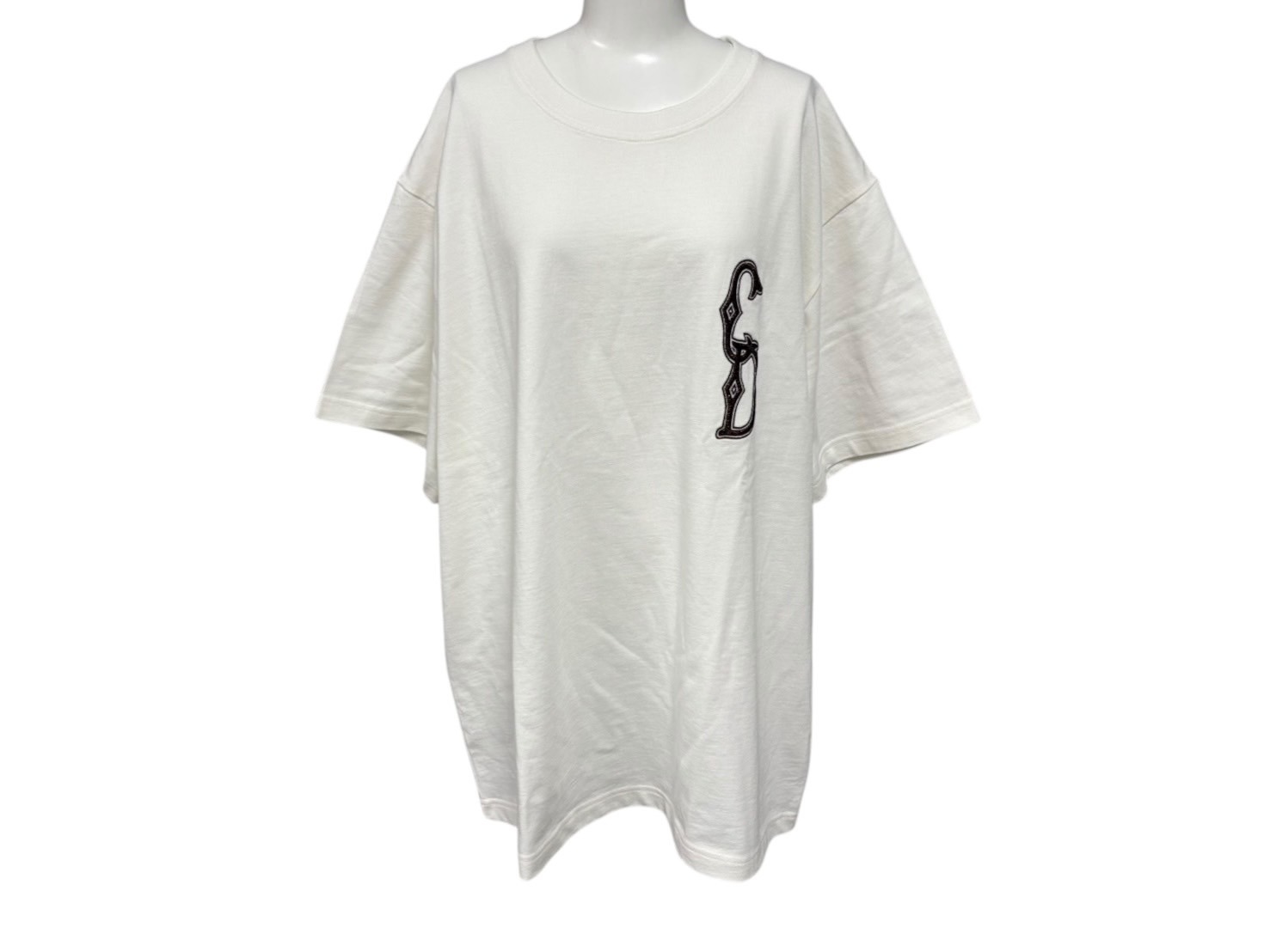 乐天商城 - 極美品 Christian Dior クリスチャンディオール 23AW 半袖Tシャツ 343J637A0554 サイズX3L アイボリー ブラウン ロゴ刺繍 中古 4b009241