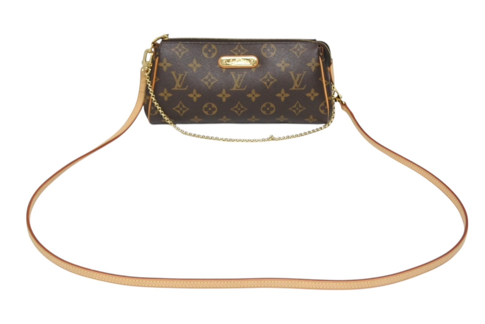 LOUIS VUITTON ルイヴィトン エヴァ ショルダーバッグ M95567 モノグラム ブラウン ゴールド金具 美品 中古 4b009322(4)