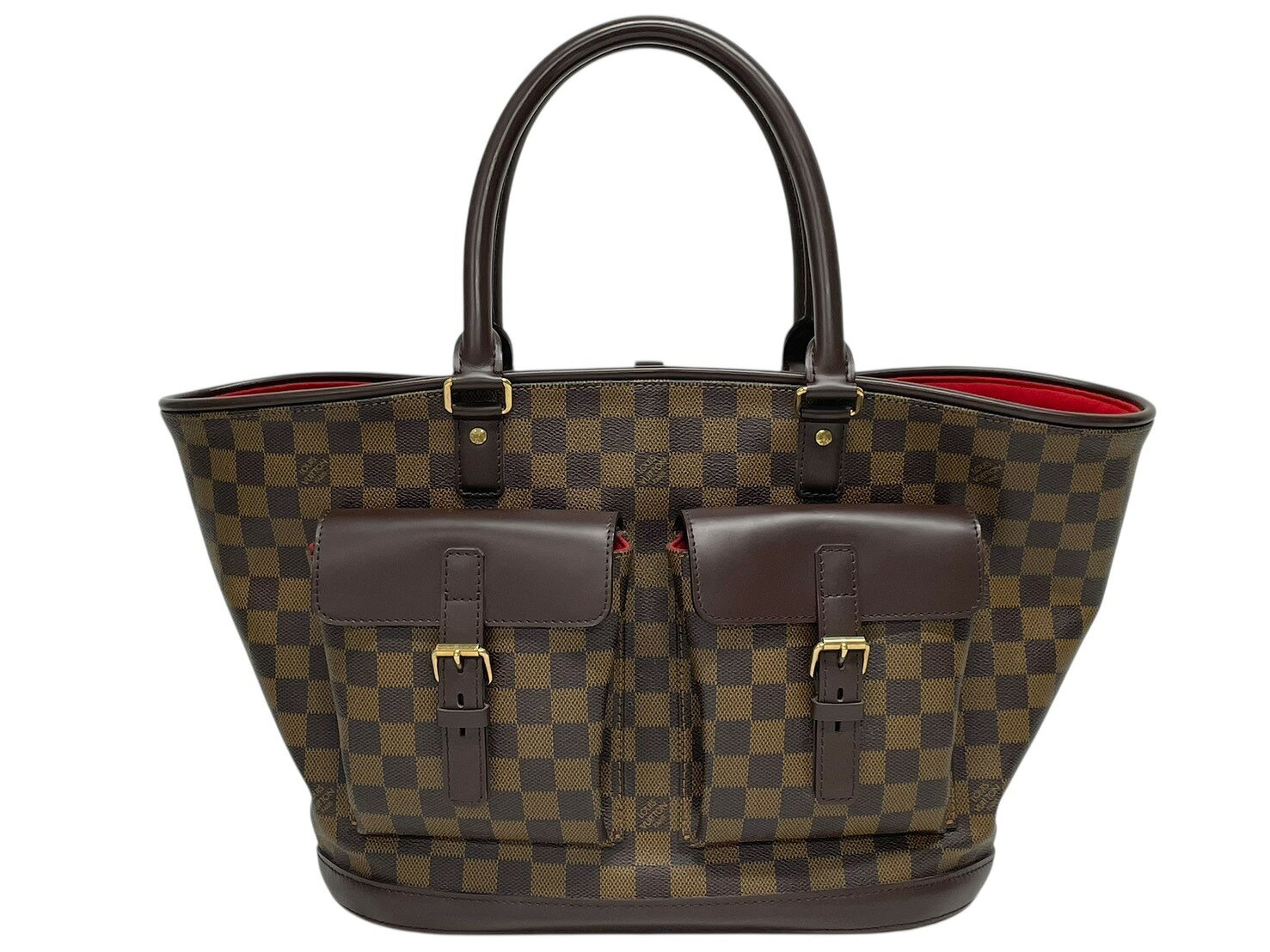 Rakuten - 極美品 LOUIS VUITTON ルイヴィトン マノスクGM トートバッグ N51120 ダミエ エベヌ PVC レザー ゴールド金具 中古 4b009559