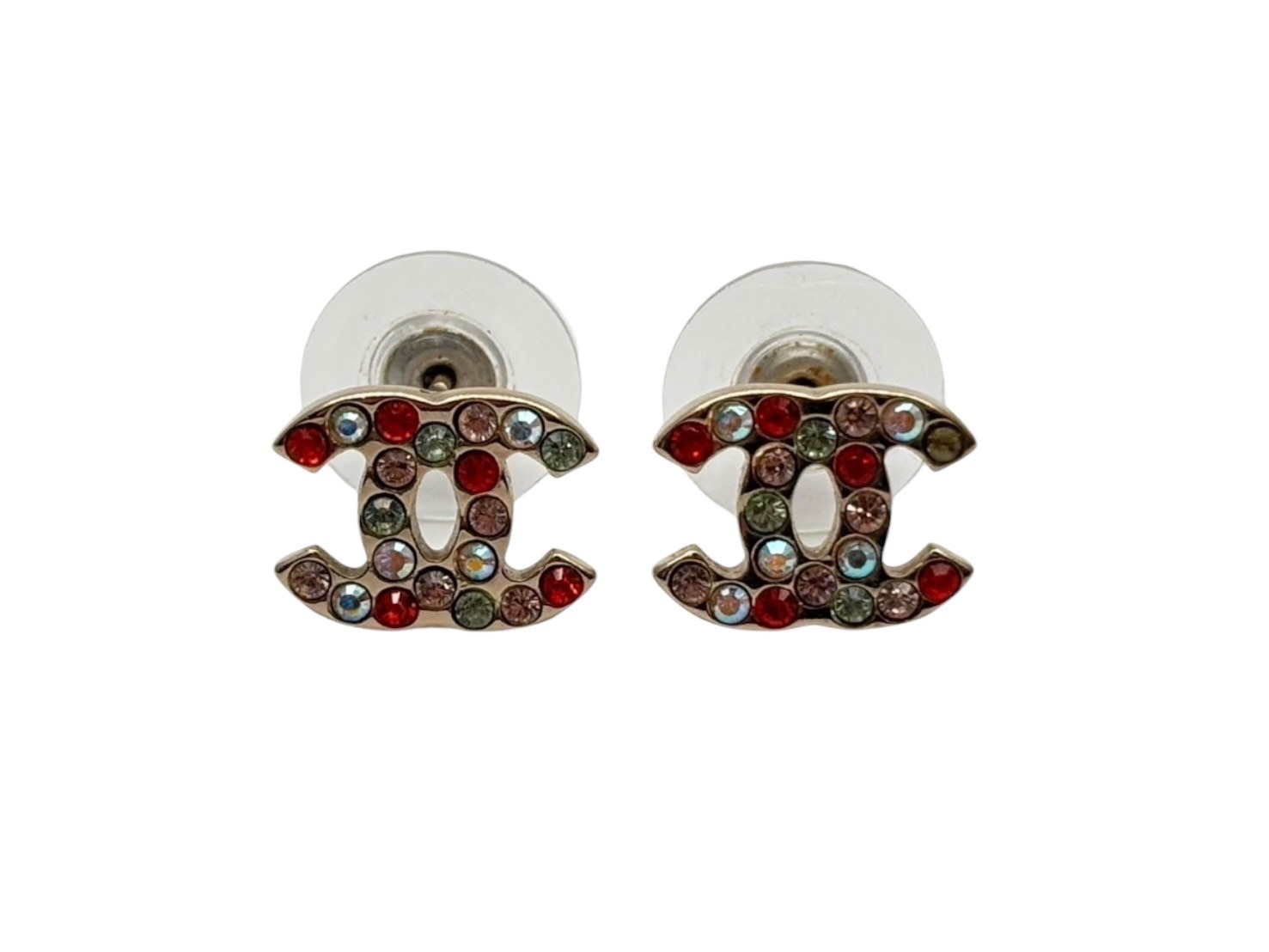Rakuten - CHANEL シャネル ココマーク ピアス 重量約2.0g 04A刻印 ラインストーン メタル GP ゴールド マルチカラー 両耳用 美品 中古 4b009597