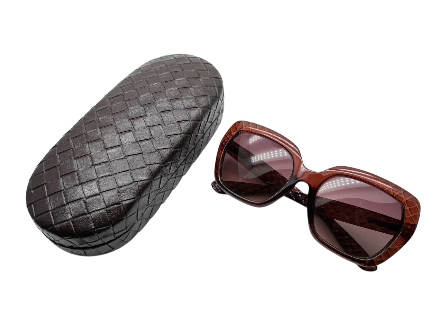 樂天商城 - BOTTEGAVENETA ボッテガヴェネタ サングラス アイウェア B.V.217/F/S RH9D8 サイズ54□19 135 イントレチャート ブラウン 美品 中古 4b009743