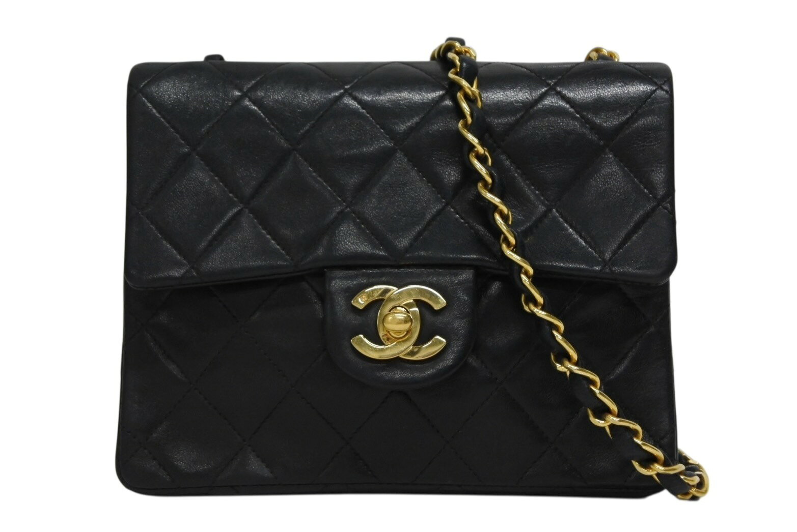 Rakuten - 極美品 CHANEL シャネル ミニマトラッセ17 Sフラップ Sチェーンショルダーバッグ 2番台 ラムスキン ココマーク ブラック 中古 4b010113