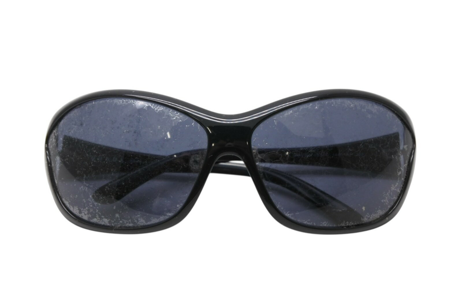 PRADA - PRADA プラダ ロゴ サングラス ブラック プラスチック 68□14 SPR25G アイウェア 小物 美品 中古 4b010907