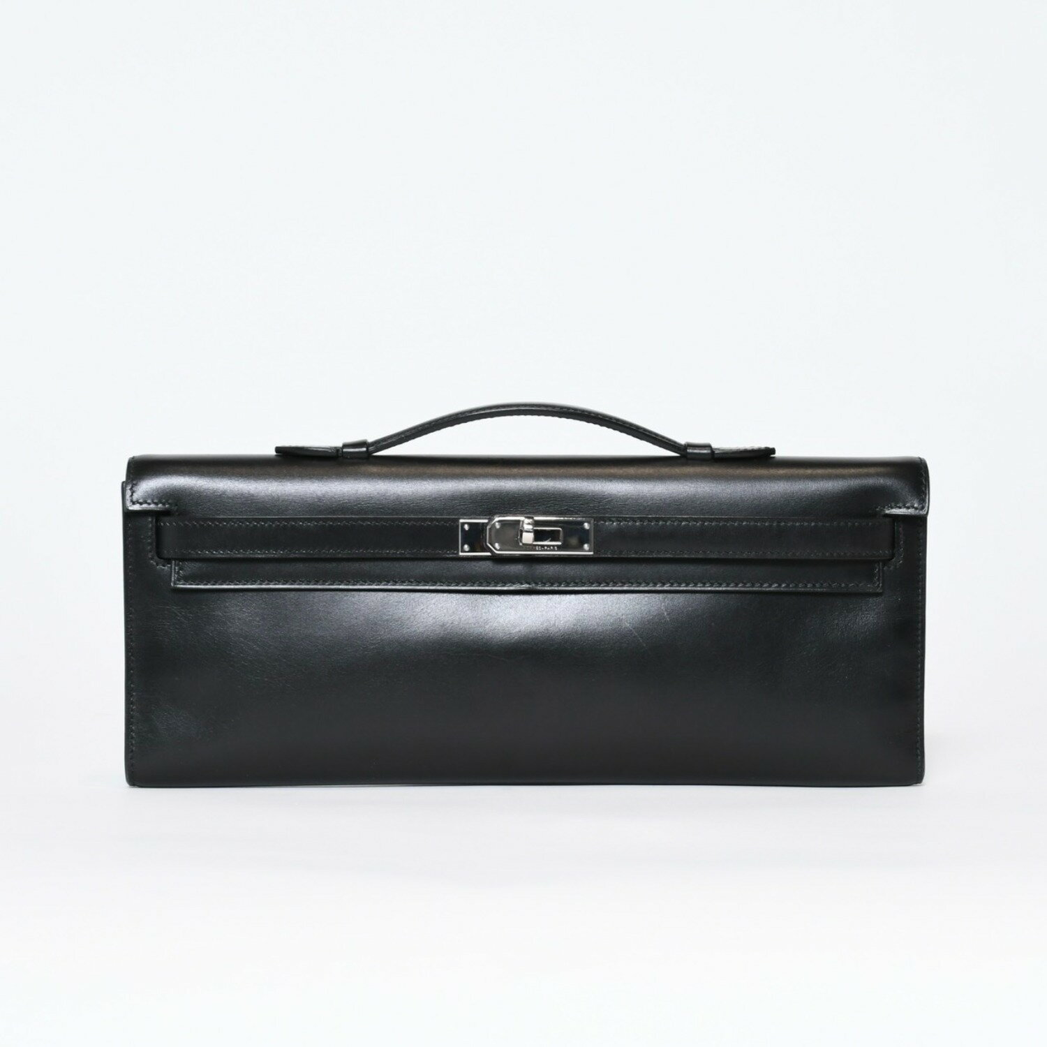 Rakuten - 極美品 HERMES エルメス KELLY CUT ケリーカット ハンドバッグ ヴォースイフト ブラック シルバー金具 □L刻印 中古 4b013533