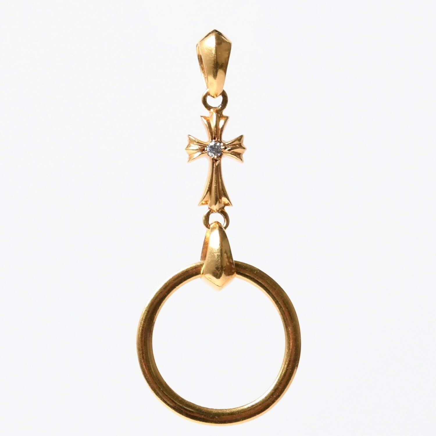 新品同様 CHROME HEARTS クロムハーツ ベイビーファット アイウェアループ ペンダント チャーム 22K 18.3g 希少 中古 4b014095