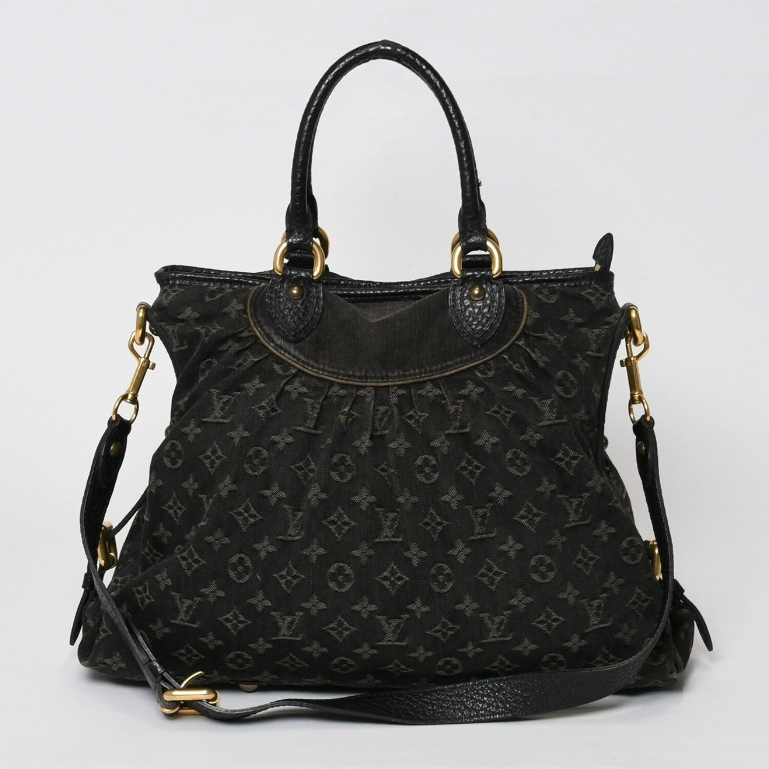 Rakuten - LOUIS VUITTON ルイヴィトン ネオカヴィ MM ハンドバッグ M95351 モノグラム デニム ブラック 2WAY ゴールド金具 美品 中古 4b014116