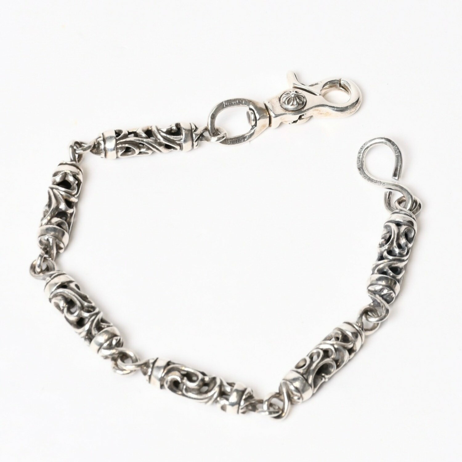 CHROME HEARTS クロムハーツ ケルティック ローラーウォレットチェーン 6リンク1クリップ 約166g 美品 中古 4b014080