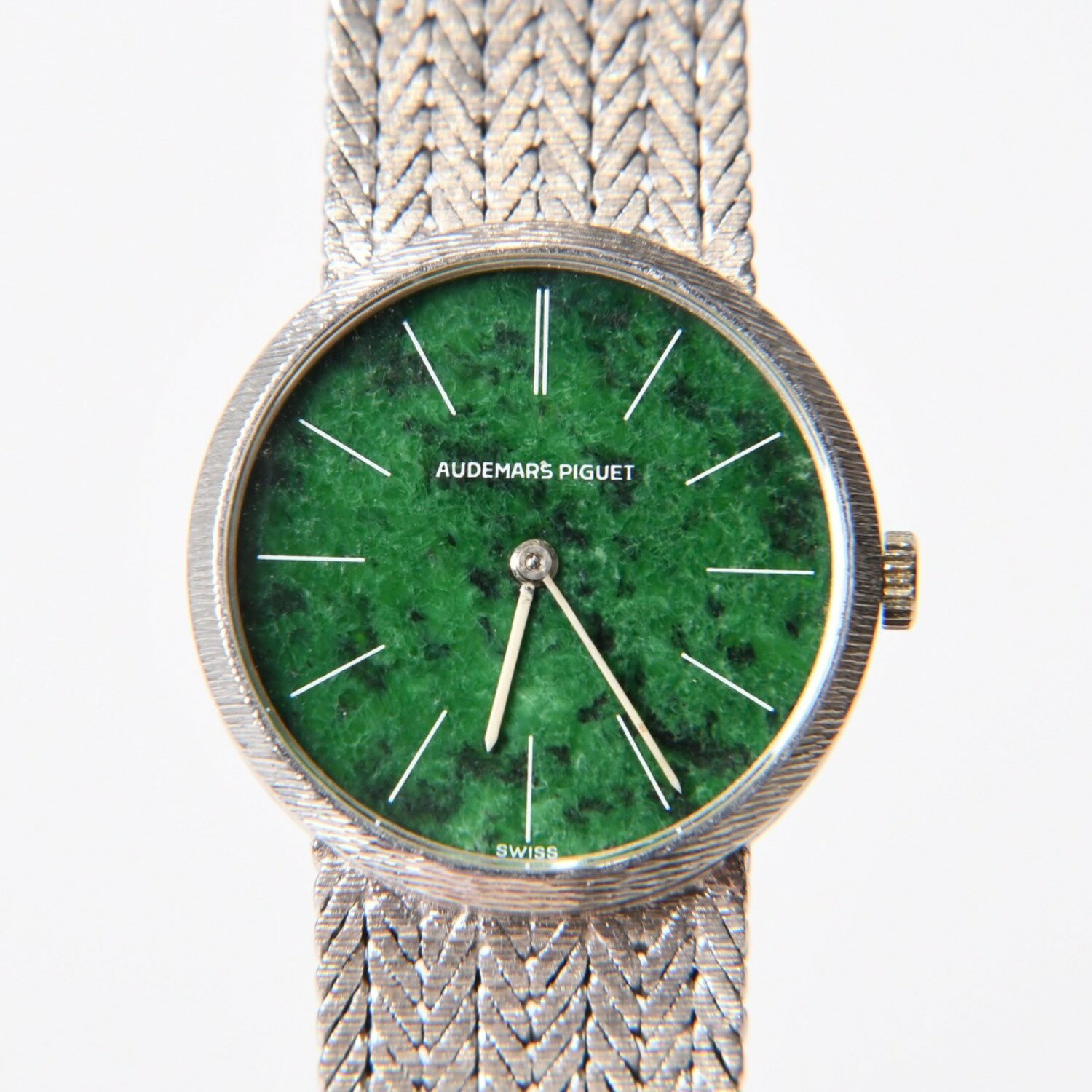 Audemars Piguet - 極美品 AUDEMARS PIGUET オーデマピゲ ラウンド 腕時計 翡翠文字盤 重量約59.0g 手巻き 中古 4b014034