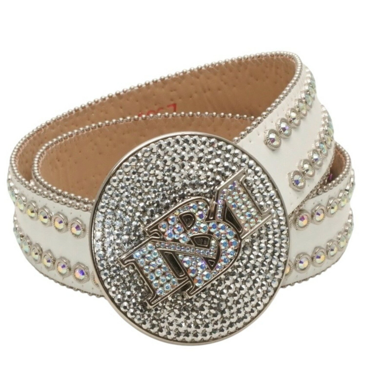 【 b b simon 】スワロフスキー Studs ウェスタンベルト Aluminum Eye BB Simon Crystal Stud Western Belt