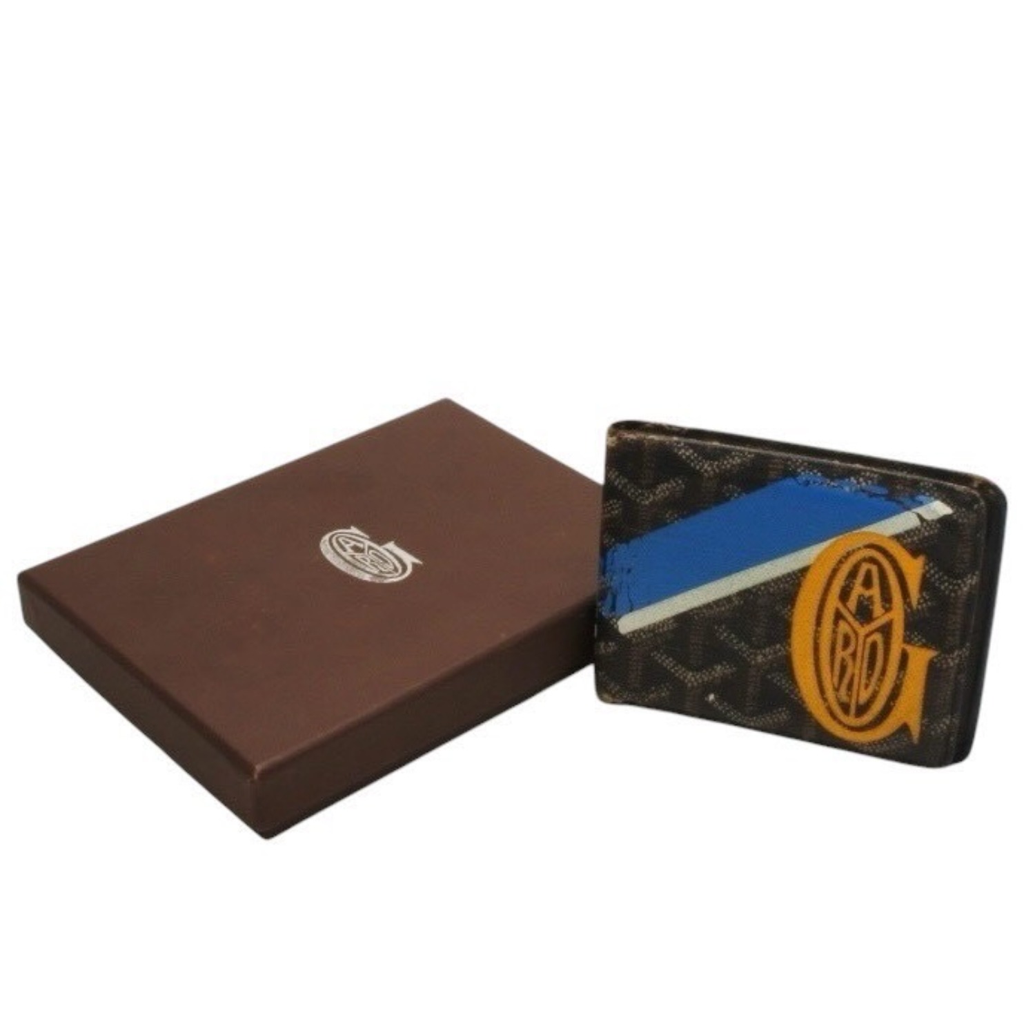 GOYARD ゴヤール 二つ折り財布 Card Holder カードホルダー ヘリンボーン柄 Black ブラック 良品 中古 4a000458の商品画像