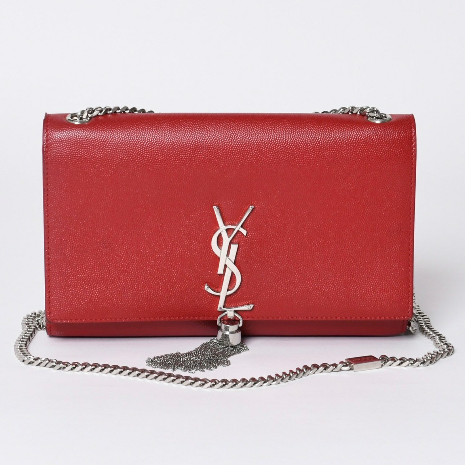 Rakuten - SAINT LAURENT サンローラン YSLロゴ 0518 Shoulder Bag ショルダーバッグ 斜め掛け レッド 美品 中古 4a000504