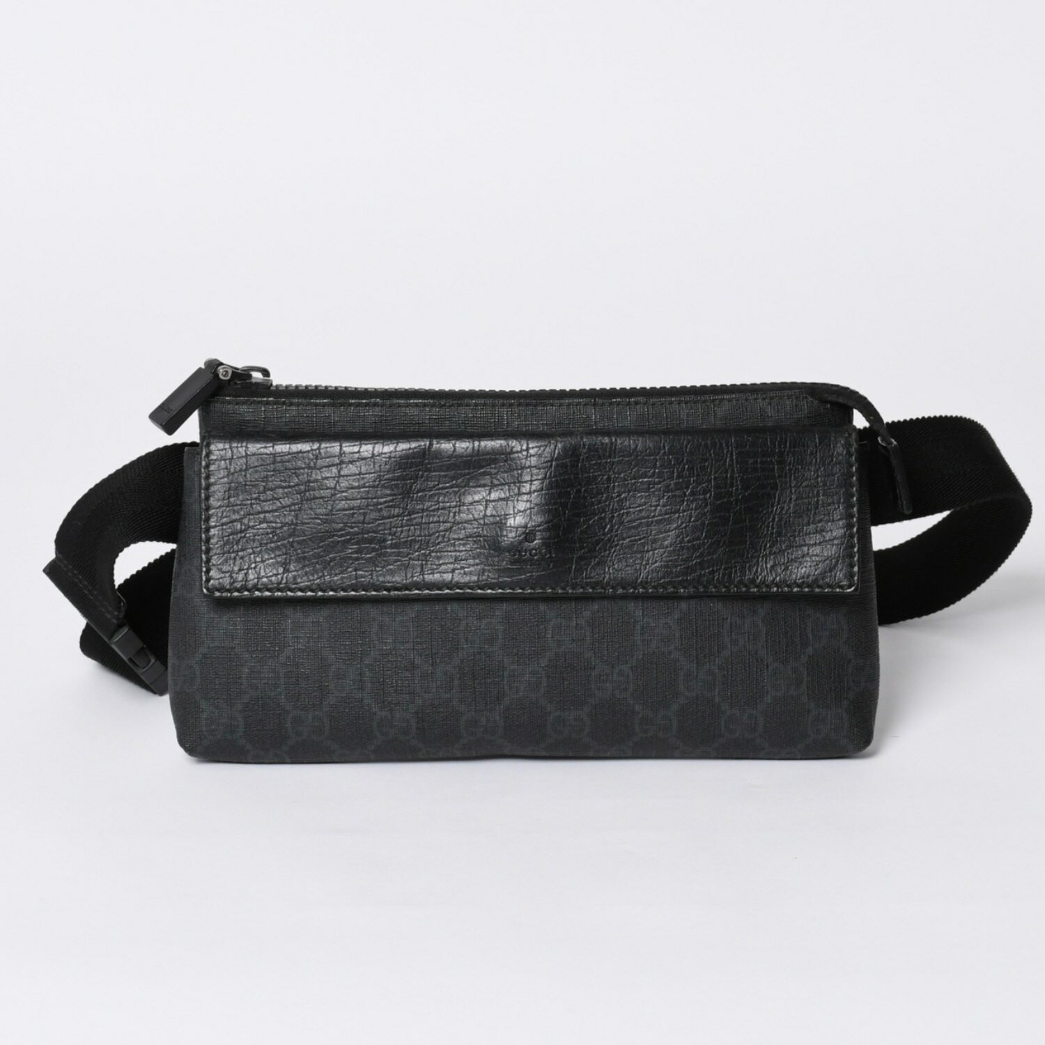 gucci///////////////\\\\\\\\\\\\\\\\\\\\\\\\\\\\\\\' - GUCCI グッチ ウエストバッグ ボディバッグ 161833 GGスプリーム PVC Black ブラック レザー 美品 中古 4a000505