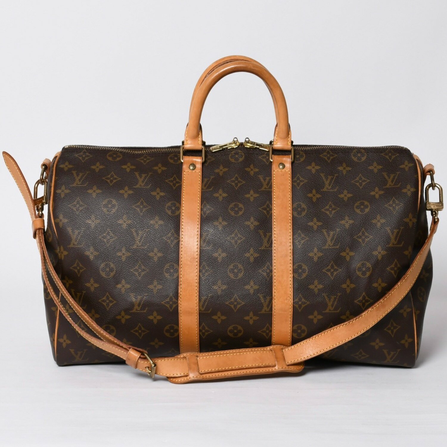 LOUIS VUITTON ルイヴィトン キーポル バンドリエール45 ボストンバッグ M41418 モノグラム ブラウン ゴールド金具 美品 中古 4a000580