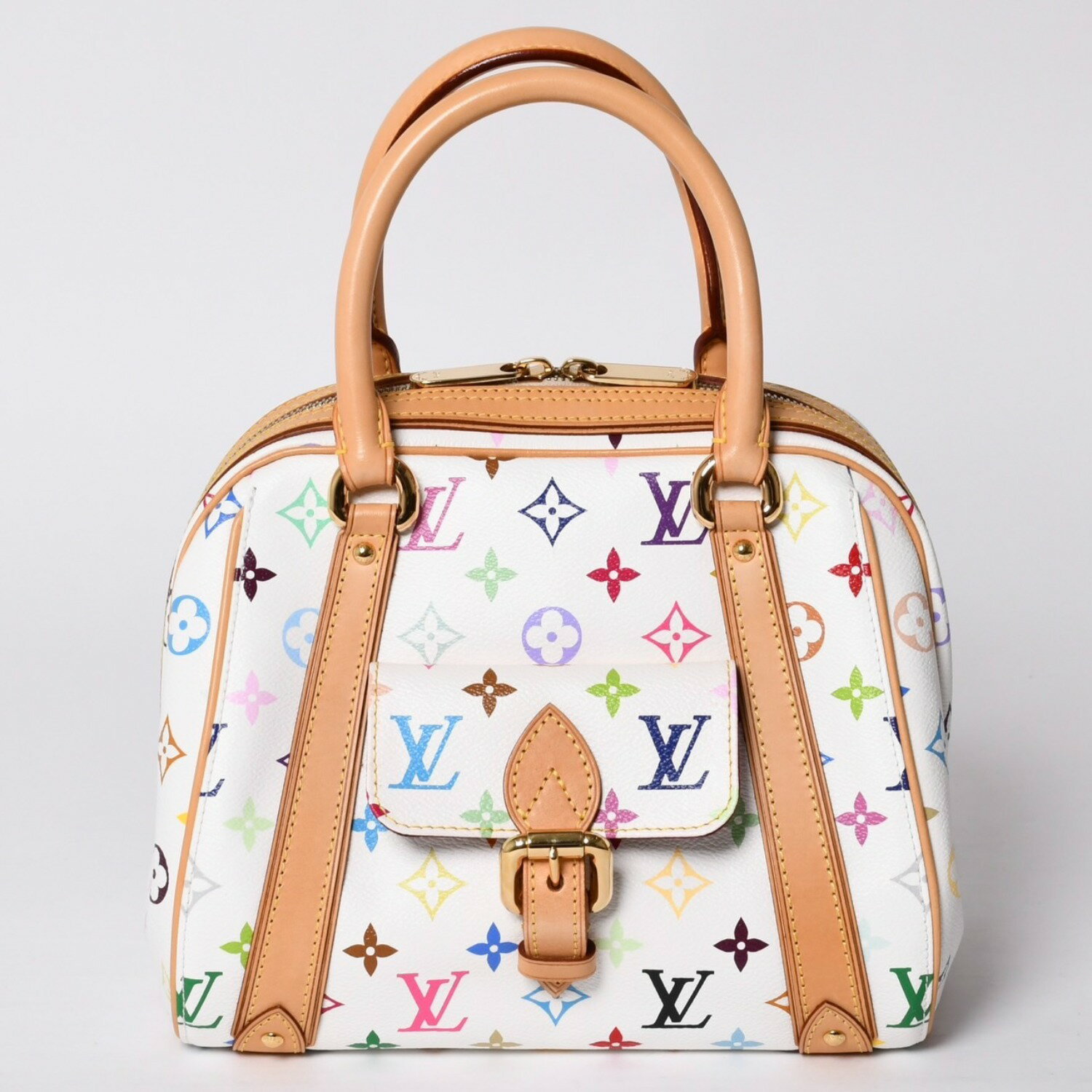 Other - 極美品 LOUIS VUITTON ルイヴィトン プリシラ ハンドバッグ M40096 モノグラム マルチカラー ホワイト 村上隆 中古 4a000736