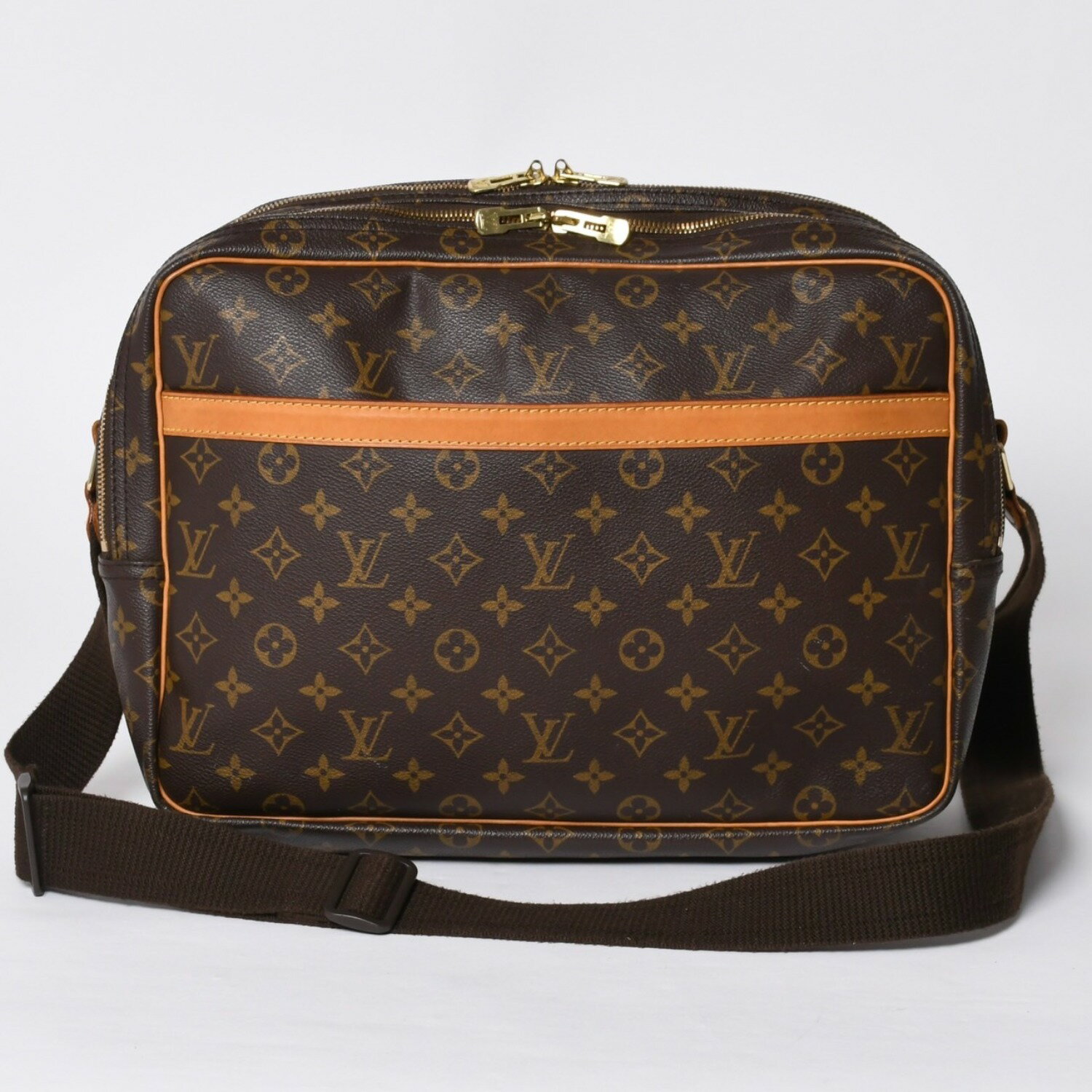 Rakuten - LOUIS VUITTON ルイヴィトン ショルダーバッグ リポーターGM モノグラム M45252 ブラウン ゴールド金具 美品 中古 4a000868