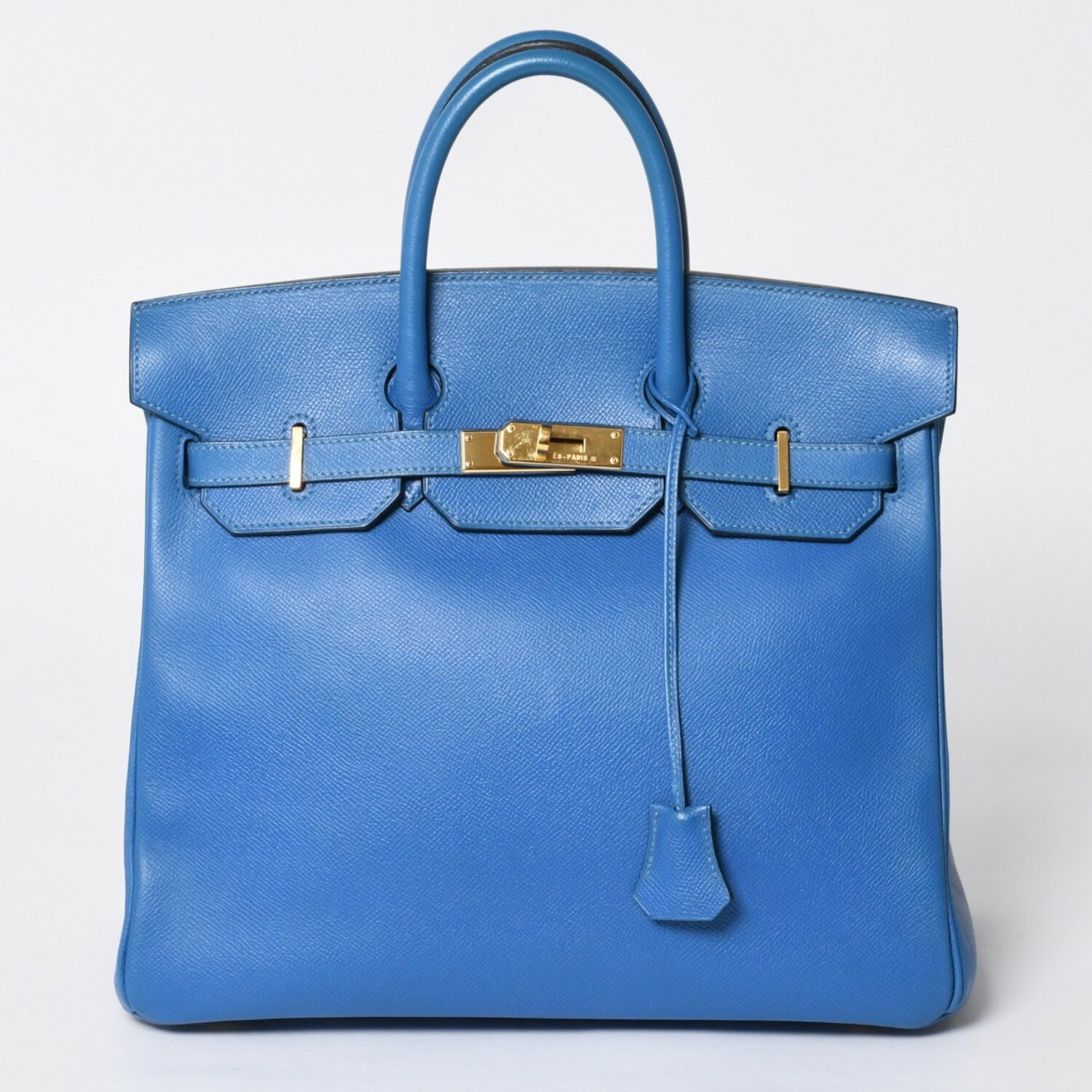 Rakuten - 極美品 エルメス HERMES オータクロア 32 ハンドバッグ クシュベル ブルーフランス ゴールド金具 レディース □C刻印中古 4a000886