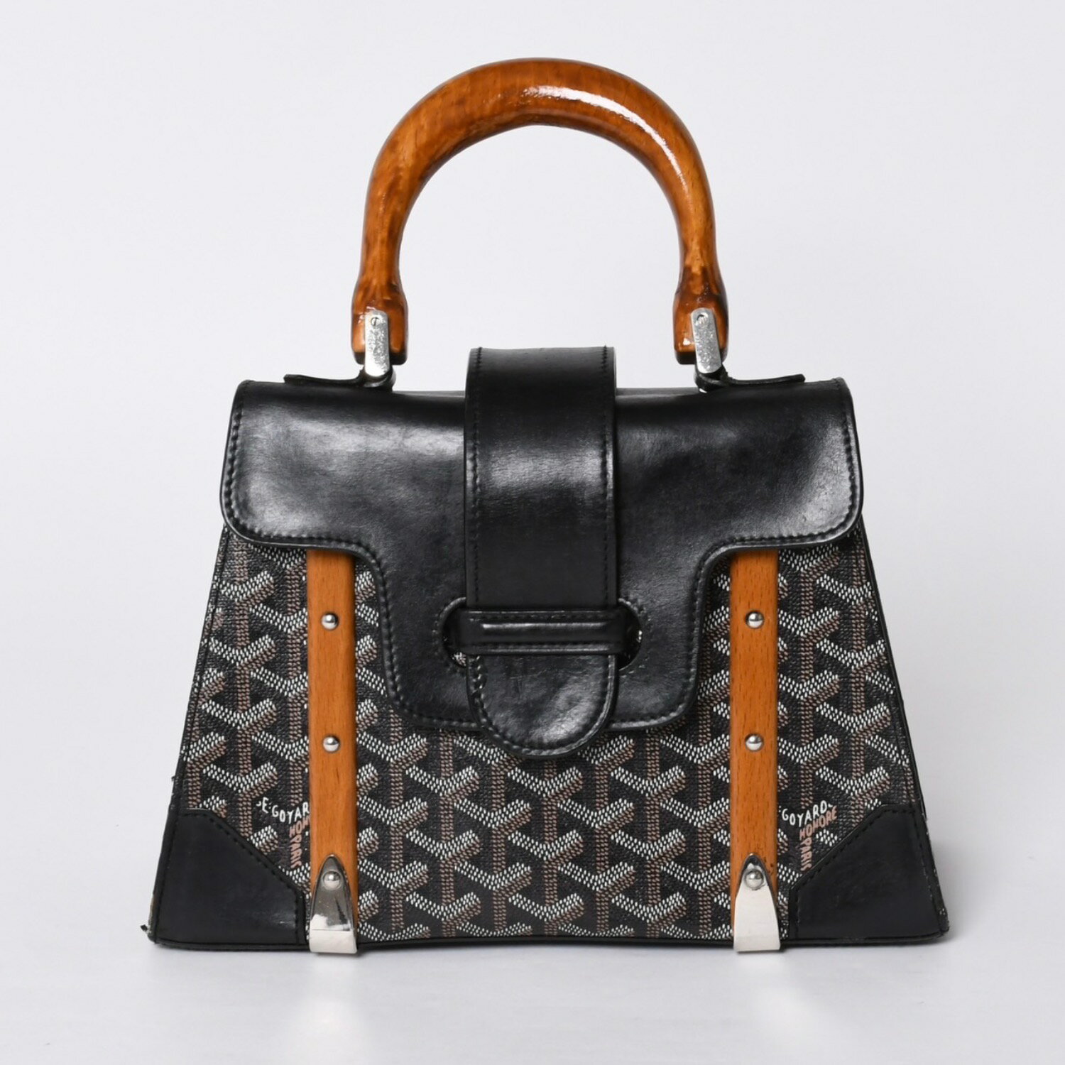 GOYARD - GOYARD ゴヤール サイゴンPM Hand Bag ハンドバッグ フランス製 ブラック ブラウン 美品 中古 4a000986