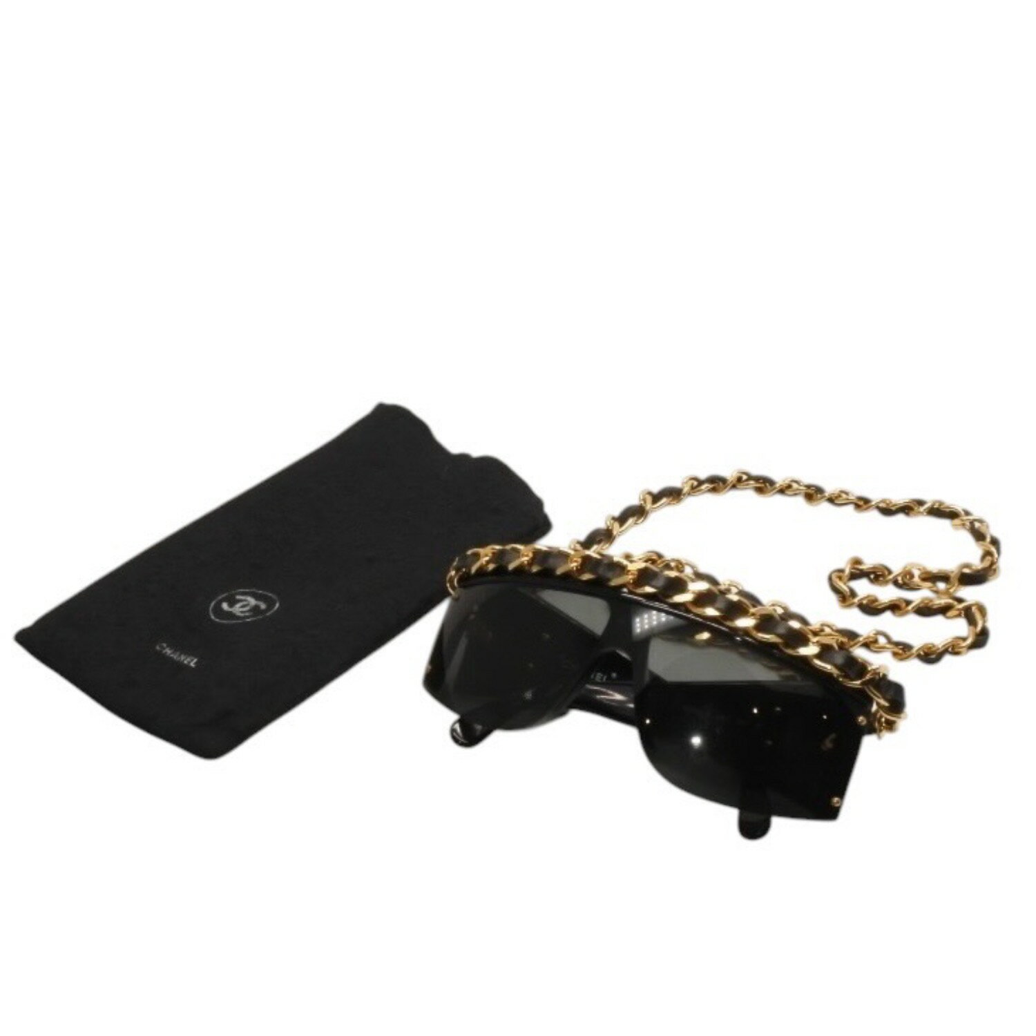Rakuten - CHANEL シャネル チェーンサングラス アイウェア 0027 901 ココマーク ブラック ゴールド ヴィンテージ 美品 中古 4a000944