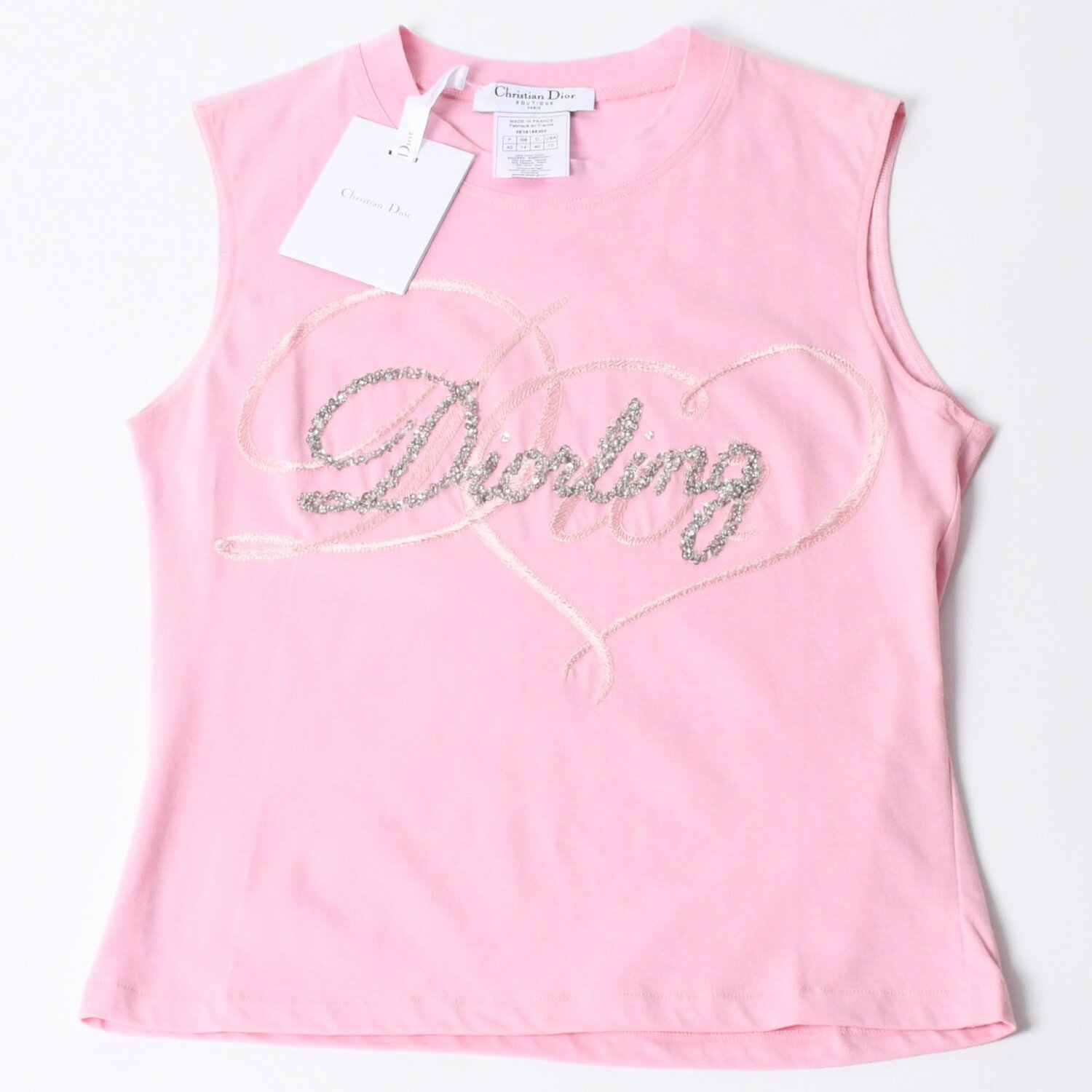 乐天商城 - 新品同様 Christian Dior クリスチャンディオール Pink Color ピンクカラー タンクトップ ガリアーノ期 3E16155303 中古 4b002055