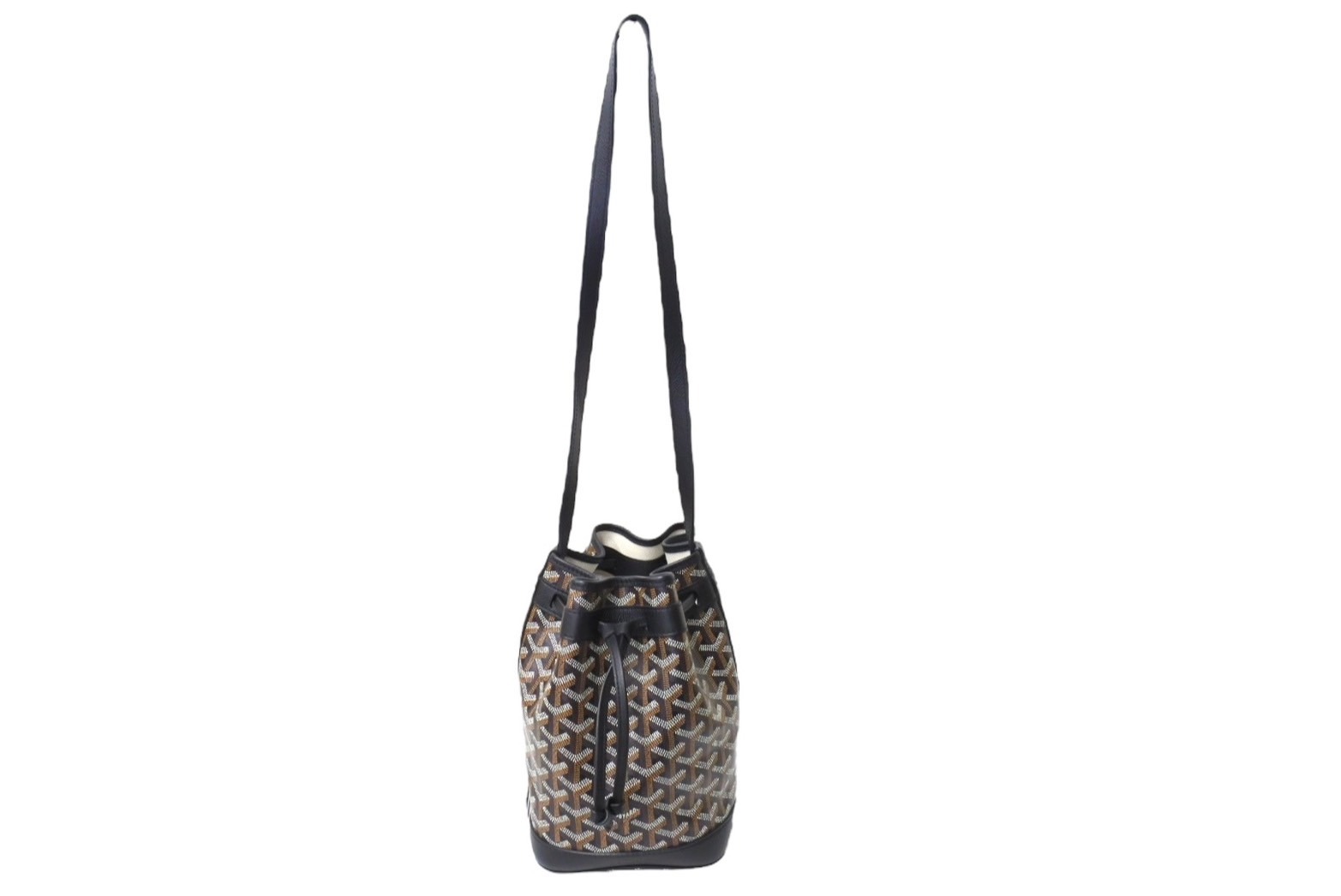 GOYARD - 新品未使用 GOYARD ゴヤール プティフロ バケット バッグ ブラック ショルダーバッグ コーティングキャンバス カーフスキン 中古 4a001258