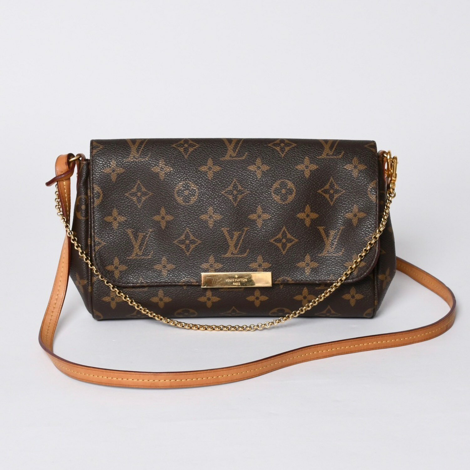 Rakuten - 極美品 LOUIS VUITTON ルイヴィトン モノグラム フェイボリットMM ショルダーバッグ M40718 ブラウン ゴールド金具 中古 4a001281