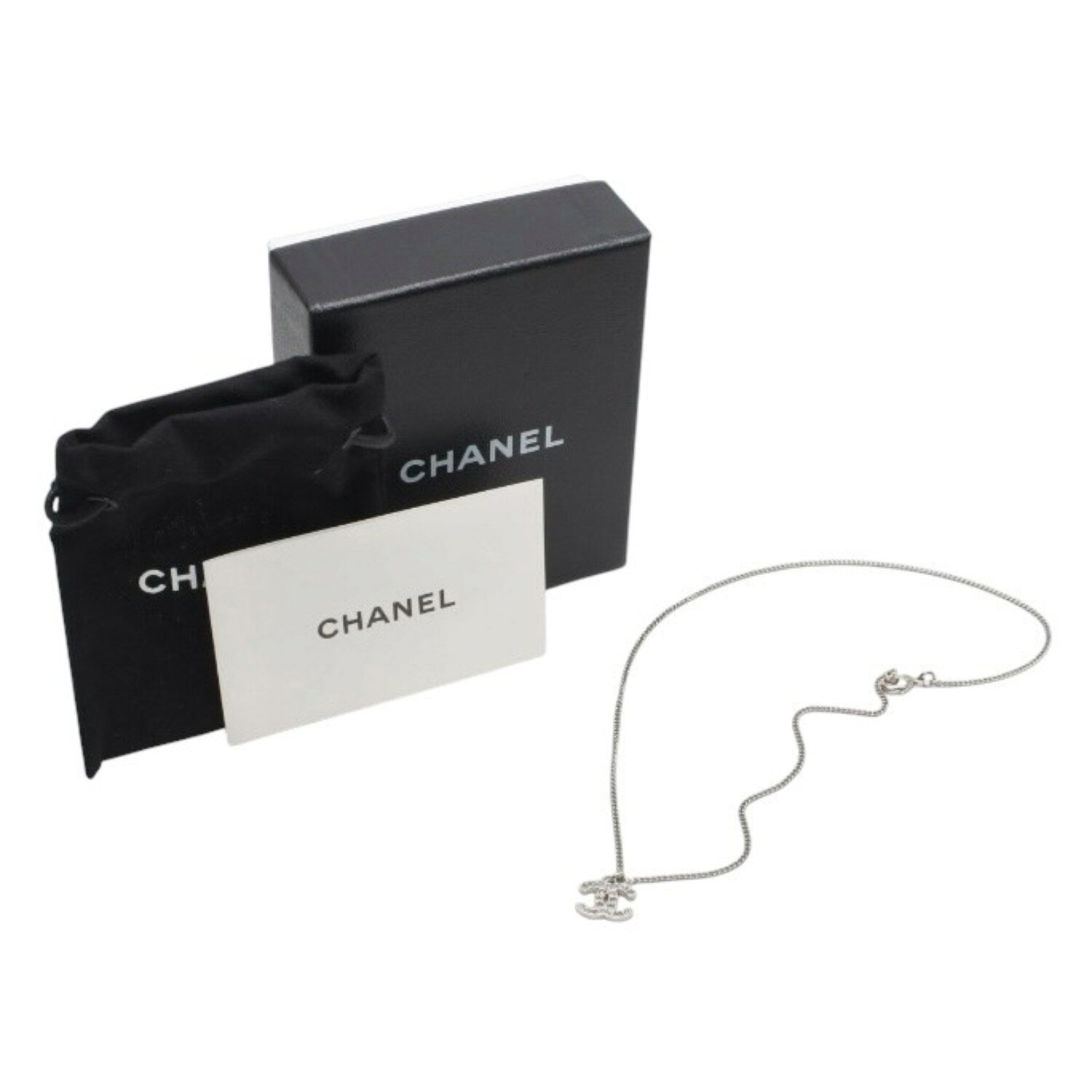 Rakuten - 極美品 CHANEL シャネル ネックレス ココマーク ラインストーン F12W SV necklace CC rhinestone SV F12W 美品 中古 4a000657